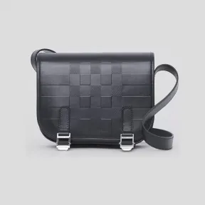 博百利/Burberry 格纹压花信使包 (黑色) - 男士 80490271