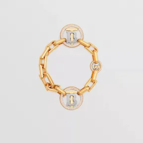 博百利/Burberry 人造水晶细节专属标识装饰手链 (浅金色 / 水晶色) - 女士 80520011