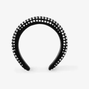 博百利/Burberry 人造水晶装饰丝绒发箍 (黑色) 80647531