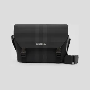 博百利/Burberry Wright - 炭灰色格纹小号信使包 (炭灰色) 80653351