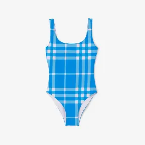 博百利/Burberry 格纹弹力尼龙泳衣 (活力蓝) 80657841
