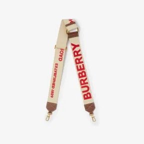 博百利/Burberry Horseferry 装饰网纹包款背带 (淡褐色 / 红色) - 女士 80660641