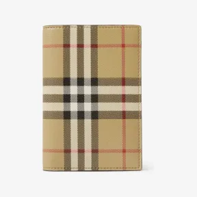 博百利/Burberry 格纹拼皮革护照夹 (典藏米色) 80660931