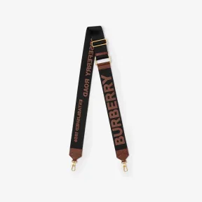 博百利/Burberry Horseferry 装饰网纹包款背带 (黑色 / 树皮棕) - 女士 80665141