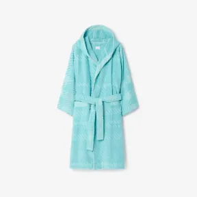 博百利/Burberry 格纹棉质提花连帽长袍 (亮蓝黄玉色) 80754301