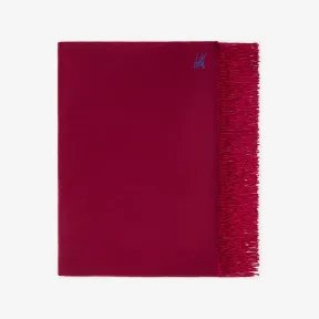 博百利/Burberry 马术骑士徽标羊绒毯 (树莓红 / 邮筒红) 80791461