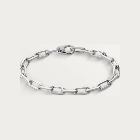 卡地亚/Cartier B6021400 - Santos de Cartier链式手链 中号款 18K白金 - 非镀铑饰面白金