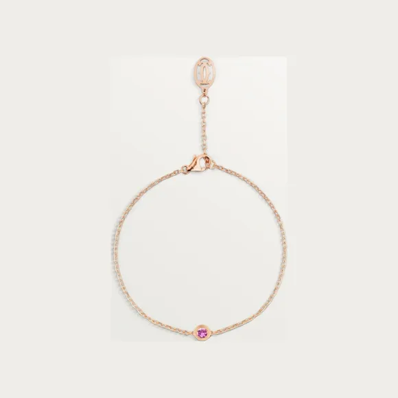 卡地亚/Cartier B6037300 - Cartier d'Amour手链 镶嵌粉色蓝宝石 18K玫瑰金 - 玫瑰金 粉色蓝宝石