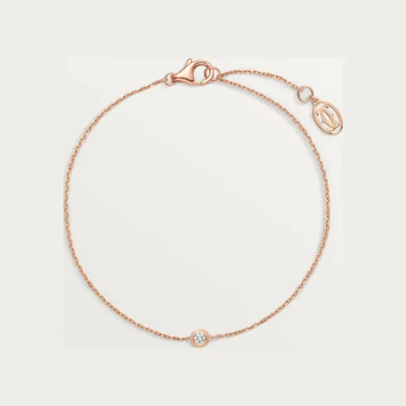 卡地亚/Cartier B6040300 - Cartier d'Amour手链 镶嵌圆形明亮式切割钻石 小号款 18K玫瑰金 - 玫瑰金 钻石