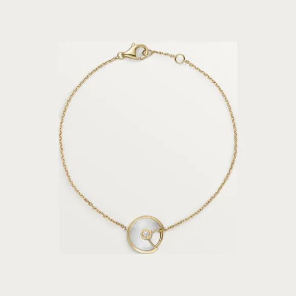 卡地亚/Cartier B6044017 Amulette de Cartier手链 超小号款 18K黄金 黄金 钻石 白色珍珠母贝 