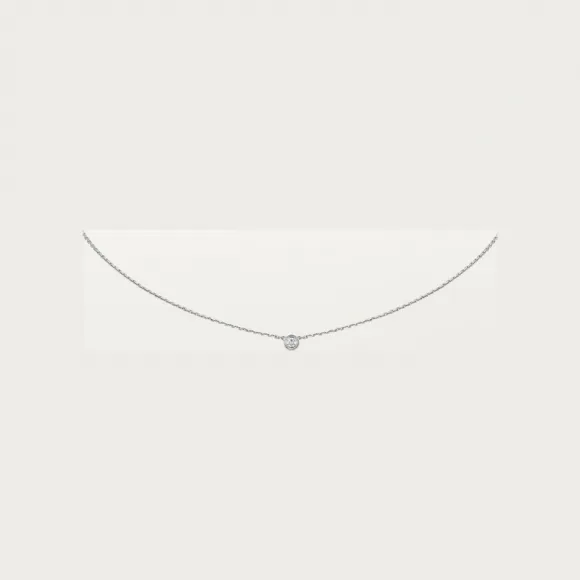 卡地亚/Cartier B7224515 - Cartier d'Amour吊坠项链 镶嵌圆形明亮式切割钻石 迷你款 18K白金 - 白金 钻石