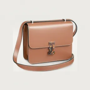 卡地亚/Cartier L1002428 C de Cartier手袋 肩背包 棕色 小牛皮 褐色小牛皮 镀钯饰面和再生醋酸纤维 