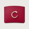 卡地亚/Cartier L3002037 - Panthère C de Cartier系列单层卡片夹 樱桃红色 小牛皮 - 樱桃红色小牛皮 镀金饰面