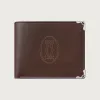 卡地亚/Cartier L3002091 - 6信用卡短款皮夹 Must de Cartier系列 棕色 小牛皮 - 巧克力色圆点小牛皮 镀钯饰面
