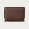 卡地亚/Cartier L3002092 Must de Cartier系列小皮具 卡片夹 巧克力色小牛皮 镀钯饰面 