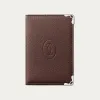 卡地亚/Cartier L3002093 Must de Cartier系列小皮具 卡片夹 巧克力色小牛皮 镀钯饰面 