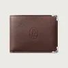 卡地亚/Cartier L3002094 Must de Cartier系列小皮具 短款皮夹 CHOCOLATE 巧克力色小牛皮 镀钯饰面 