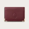 卡地亚/Cartier L3002096 - Must de Cartier系列双层卡片夹 酒红色 小牛皮 - 酒红色小牛皮 金色饰面