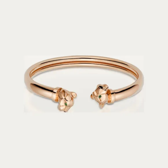 卡地亚/Cartier N6711617 Panthère de Cartier手镯 18K玫瑰金 玫瑰金 沙弗莱石榴石 缟玛瑙 