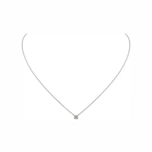 卡地亚/Cartier N7424179 - 1895吊坠项链 镶嵌圆形明亮式切割钻石 18K白金 - 白金 钻石