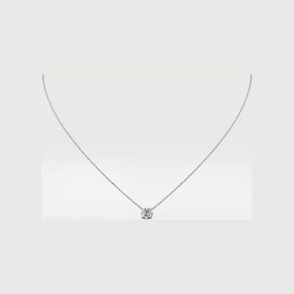 卡地亚/Cartier N7424191 - 1895吊坠项链 镶嵌圆形明亮式切割钻石 18K白金 - 白金 钻石