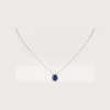 卡地亚/Cartier N7424378 - Cartier Destinée吊坠项链 镶嵌椭圆形切割蓝宝石 铺镶钻石  18K白金 - 白金 蓝宝石 钻石