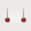卡地亚/Cartier N8515207 - Cartier Destinée垂坠式耳环 镶嵌2颗枕形切割红宝石 铺镶钻石 18K白金 - 白金 红宝石 钻石