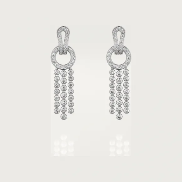 卡地亚/Cartier N8515223 - Agrafe耳环 镶嵌圆形明亮式切割钻石 铺镶钻石 18K白金 - 白金 钻石