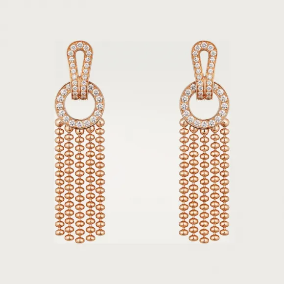 卡地亚/Cartier N8515226 - Agrafe耳环 半铺镶钻石 18K玫瑰金 - 玫瑰金 钻石