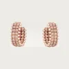卡地亚/Cartier N8515236 - Clash de Cartier圈形耳环 双排款 铺镶钻石 18K玫瑰金 - 玫瑰金 钻石