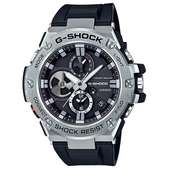 卡西欧/Casio G-SHOCK G-STEEL系列 防震防水蓝牙太阳能运动男表GST-B100