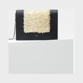 思琳/Celine  Frame天然色剪羊毛和光滑小羊皮链条晚装手包 107773AWU.02VG