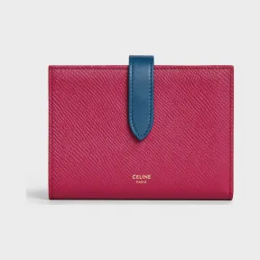 思琳/Celine 女士 中号双色粒面小牛皮饰带钱包 10B643BRU.25RP