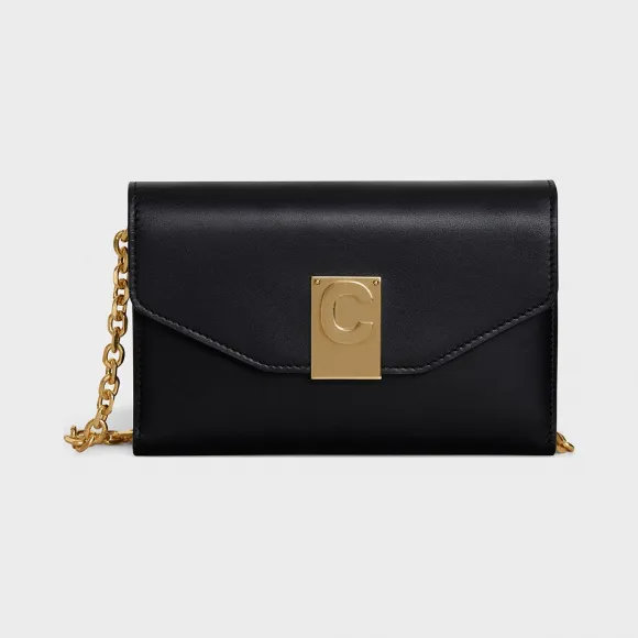 思琳/Celine 女士 C系列 iPhone X和iPhone XS亮泽光滑小牛皮手机包 10C543BLJ.38NO