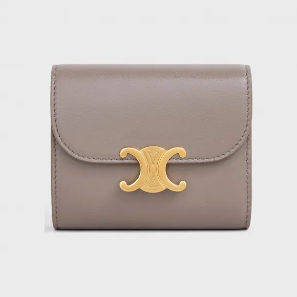 思琳/Celine 女士 光滑羊皮小型Triomphe银包 - 鹅卵石色 10D783BZG.10BL