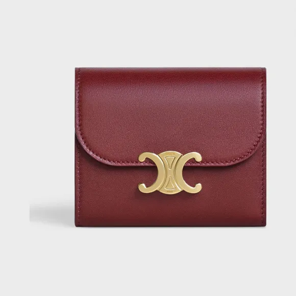 思琳/Celine 女士 小号亮泽光滑小羊皮翻盖钱包 10D783BZG.28LB