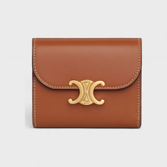 思琳/Celine 女士 小号亮泽光滑小羊皮翻盖钱包 10D783BZG.38NO