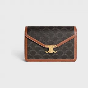 思琳/Celine 女士 ENVELOPPE TRIOMPHE标志印花牛皮革信封包 113322EZH.01BC