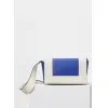 思琳/Celine  Frame中号白色和墨水蓝亮泽光滑小牛皮肩背包 180263AQO.01BI