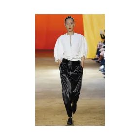 思琳/Celine  黑色复合工艺软缎直管裤 21P424647.38NO