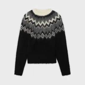 思琳/Celine 男士 羊驼毛“费尔岛”图案圆领套头衫 2A722383D.38GR