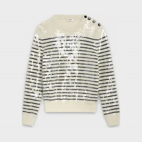思琳/Celine 女士 亮片条纹针织“marin”套头衫 2A973286H.01CB