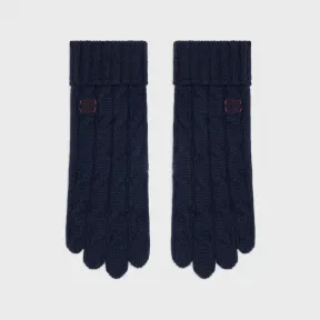 思琳/Celine TRIOMPHE绞花针织山羊绒手套 2AE3I362W.07MR