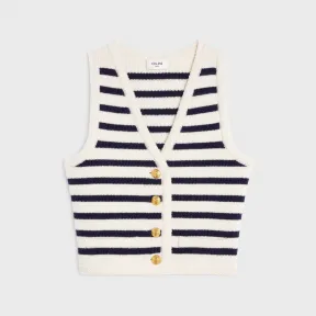 思琳/Celine 女士 水手风条纹羊毛马甲 2AJ72570P.01CB.L