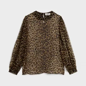 思琳/Celine 女士 豹纹印花棉布短衫 2B077213D.19LE