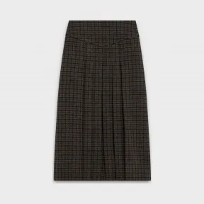 思琳/Celine 女士 格纹羊毛V形饰片百褶裙 2J105241F.19BZ