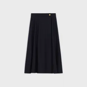 思琳/Celine 女士 法兰绒羊毛70年代风格中长裙 - 海军蓝 2J210921C.07MR