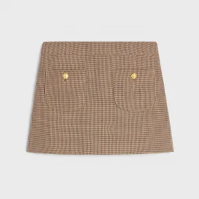 思琳/Celine 女士 CHELSEA千鸟格羊毛迷你秋千裙 2J661868H.28BZ.34