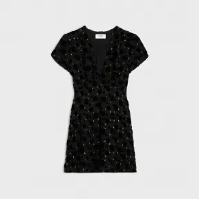 思琳/Celine 抽絮丝绒迷你娃娃裙 2R02L067G.38NO