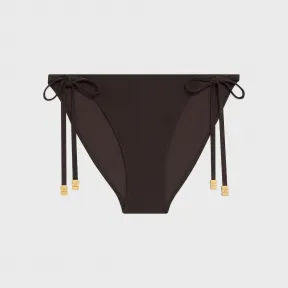 思琳/Celine 女士 “TRIOMPHE”哑光平纹针织比基尼泳裤 - Brun 2Z082152C.19RU